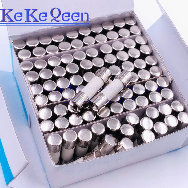 100pcs Ceramic Fuse 5*20mm Slow Blow Fuse T0.5A T500MA T1A T2A T3A T3.15A T4A T5A T6.3A T8A T10A T15A T20A 250V 5mm*20mm T8AL250