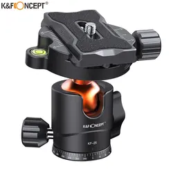 K&F Concept 25mm Metal Tripod Ball Head 360 Degree Rotating Panoramic with 1/4 inch Quick Release Plate Tripod Head up to 10 KG