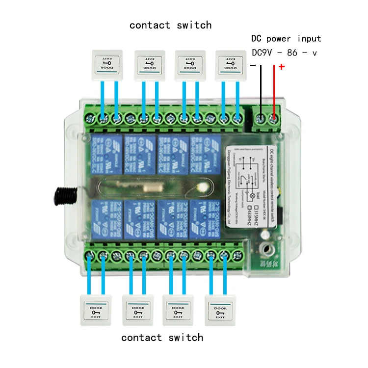 8 channel wireless rf remote control switch 12v /24v/36v/220VRemote Cont wireless remote motor control switch