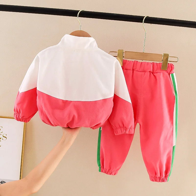 Nova primavera outono roupas da menina do bebê crianças carta jaqueta esportiva calças 2 pçs/sets criança traje meninos roupas crianças agasalhos