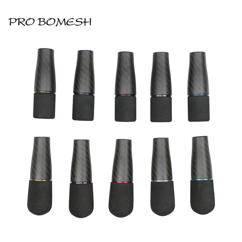 Pro Bomesh 1pcs Carbon Fiber EVA Fighting Butt Cap Butt Plug Decorative Trim DIY Fishing Rod Component Repair Accessory