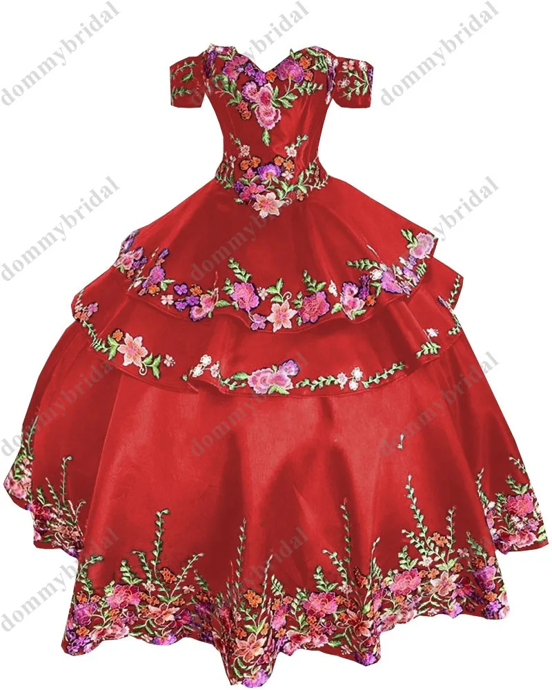 Sexy Schwarz Mexikanischen Quinceanera Kleider 2023 Floral Blumen Ballkleid Off Schulter Abnehmbaren Rock Prom Süße 15 XV Kleid Satin