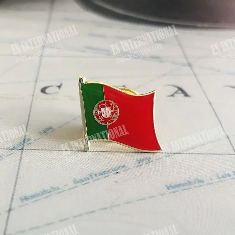 PORTUGAL Portuguesa  National Flag Embroidery Patches Badge Shield And Square Shape Pin One Set On The Cloth Armband   Backpack