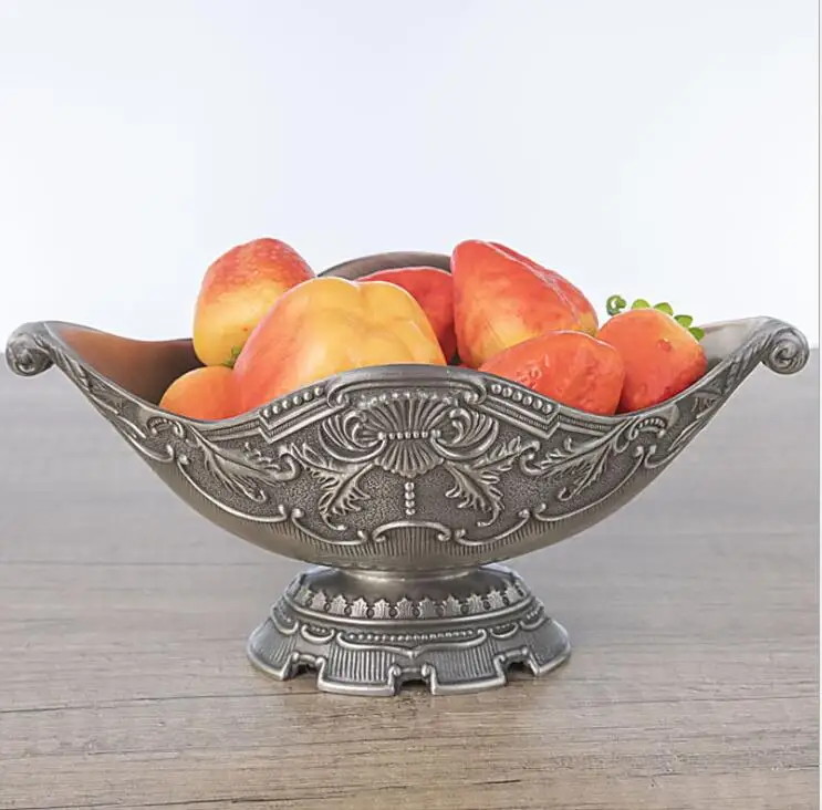 creative retro oval metal fruit assiettes small plate snack bowl fruit plate dry fruit tray for candy table