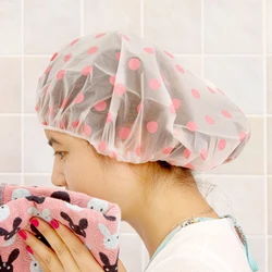 Shower Cap Women Bathroom Hotel Home Shower Bathing Hair Elastic Caps Hats Spa Hair Salon Bonnet Waterproof Hair Cover