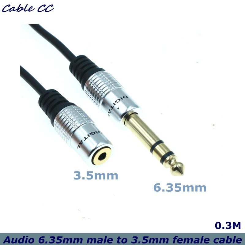 

30cm 3.5mm Female to 6.5mm Male Audio Cable Headphone Conversion Line for Mobile Phone Amplifier Audio Microphone MP3 MP4