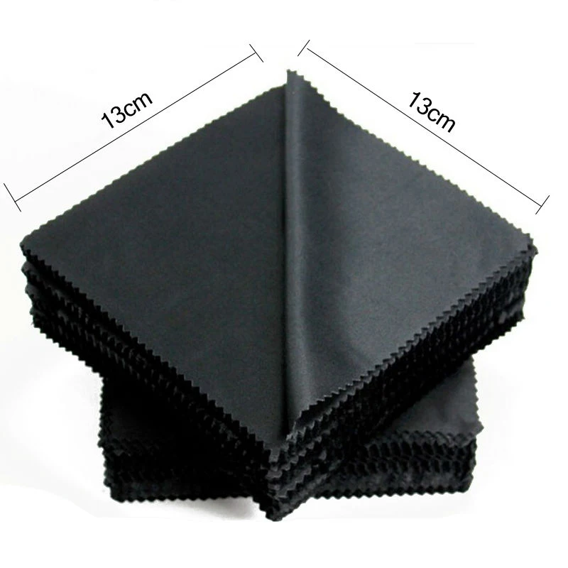 20 sztuk/partia czarna mikrofibra okulary przeciwsłoneczne na rower okulary ściereczka do czyszczenia 13*13cm okulary okulary czyste soczewki akcesoria do ściereczek