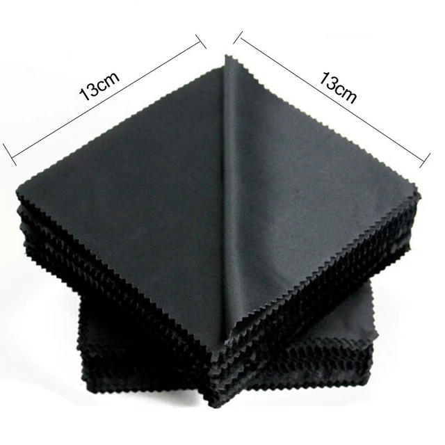 20 sztuk/partia czarna mikrofibra okulary przeciwsłoneczne na rower okulary ściereczka do czyszczenia 13*13cm okulary okulary czyste soczewki akcesoria do ściereczek