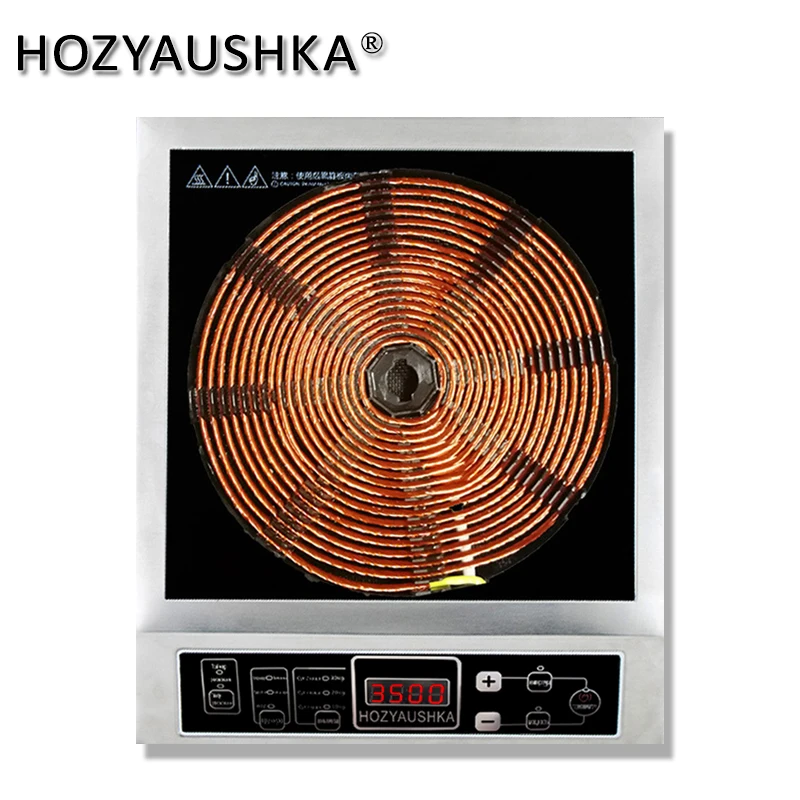 Cocina de Inducción de alta potencia, cocina comercial de acero inoxidable, batería para freír, 3500W