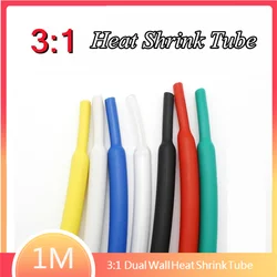 1M 3:1 ratio Dual Wall Heat Shrink Tube thick Glue  Shrinkable Tubing Adhesive Lined Wrap Wire kit 1.6/2.4/3.2/4.8/6.4/7.9/mm