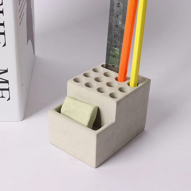 Concrete pen holder silicone mold porous design cement mould for business card office mold office room furnishing articles mold