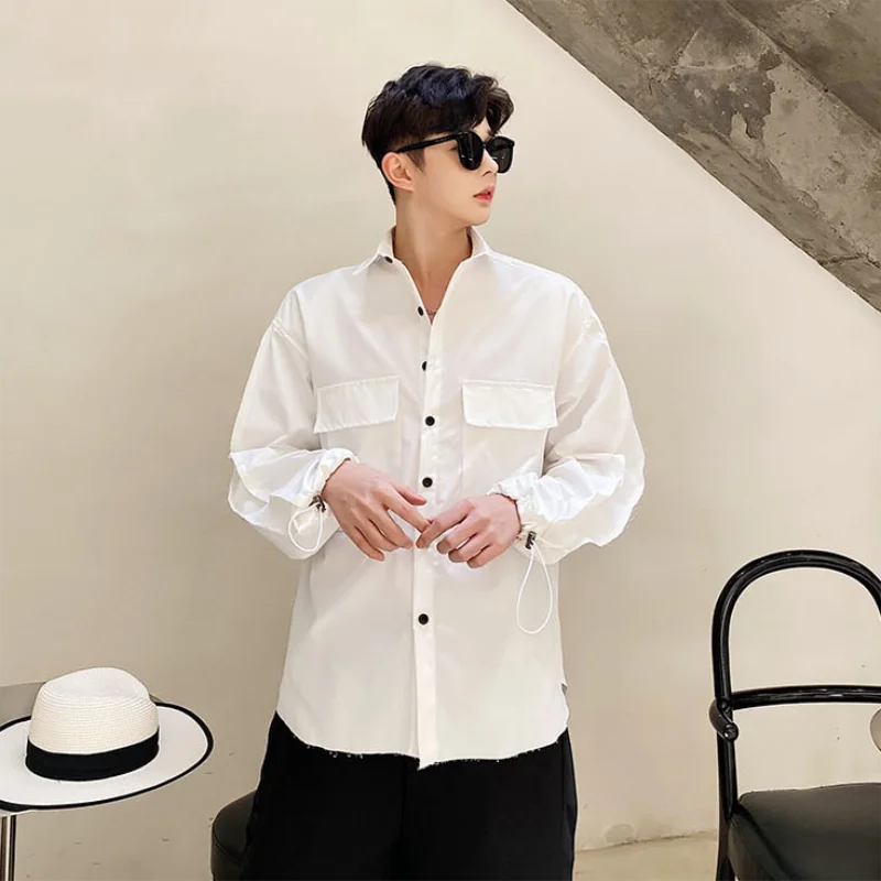 

Men's Long-Sleeve Shirt Spring And Autumn New Urban Youth Harajuku High Street Fashion Popular Casual Loose Large Shirt