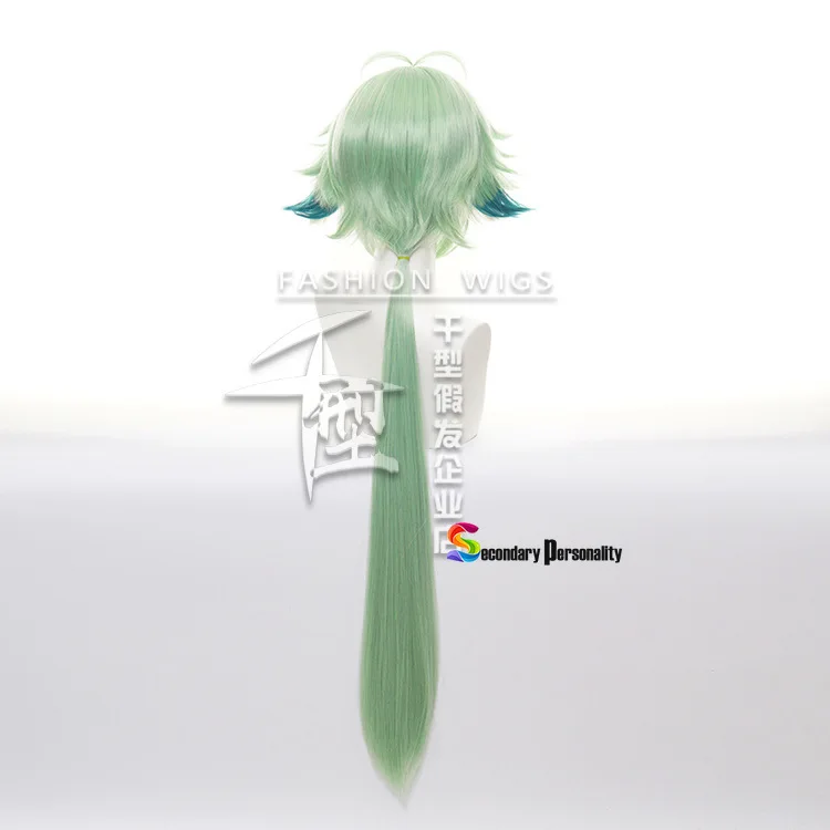 Genshin Impact Sucrose Green Mixed Long Straight Cosplay Heat Resistant Synthetic Anti-warping Hair Halloween Carnival Party