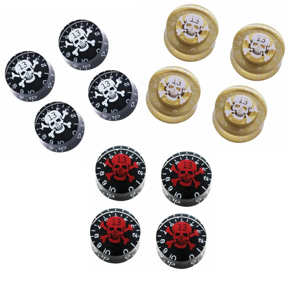 4 Pcs Skull Electric Guitar Knobs Guitar Speed Control Volume Tone Knobs Potentiometer Knob for LP SG TL ST Style Guitar