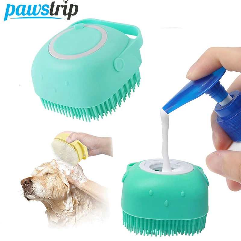 Cepillo de baño para mascotas, cepillo de masaje de champú, peine de silicona suave para cachorros y gatos, cepillo de limpieza para perros y gatos,