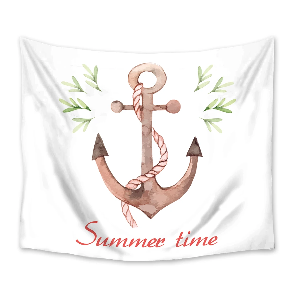 Summer Time Anchor Plant Tapestry Wall Hanging Tapestries Bedspread Art Decor Blanket Throw Towel Window Curtain Yoga Mat