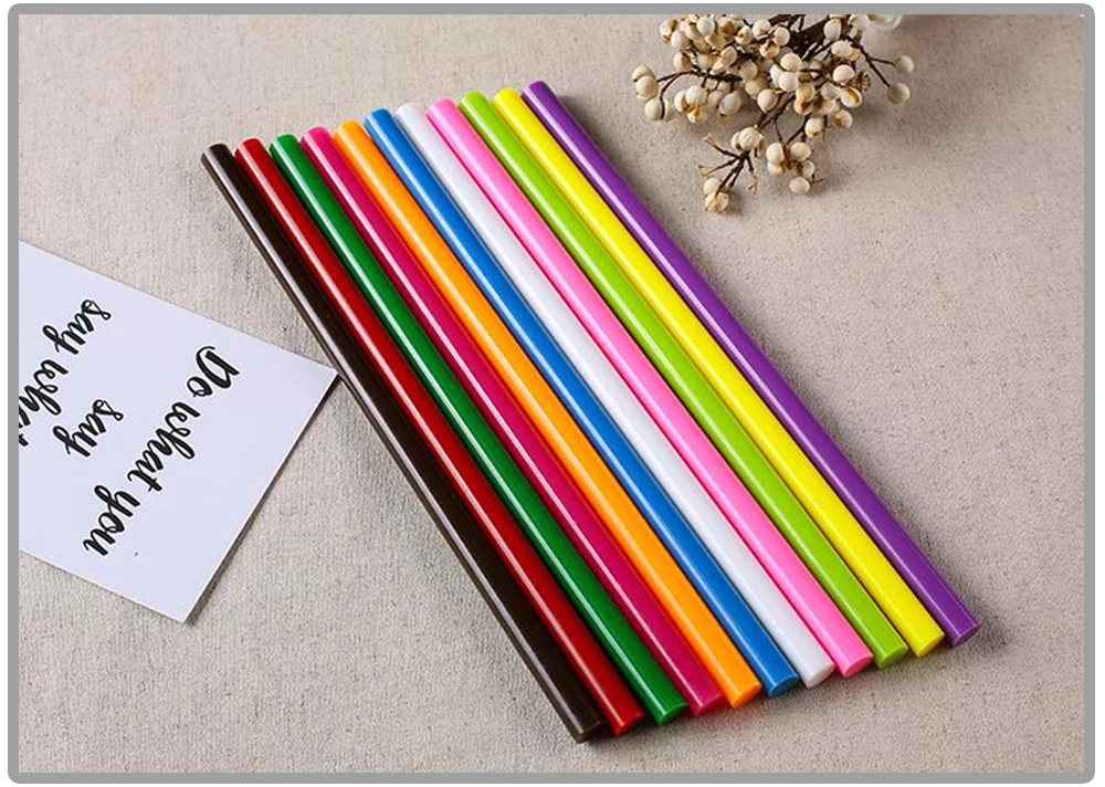 Professionelle DIY-Klebestifte: 1 Packung 11 Stück Mehrfarbiger Heißkleber 11mm/7mm X 200mm Hochfeste Verbindung für Bastelarbeiten – Detail 8