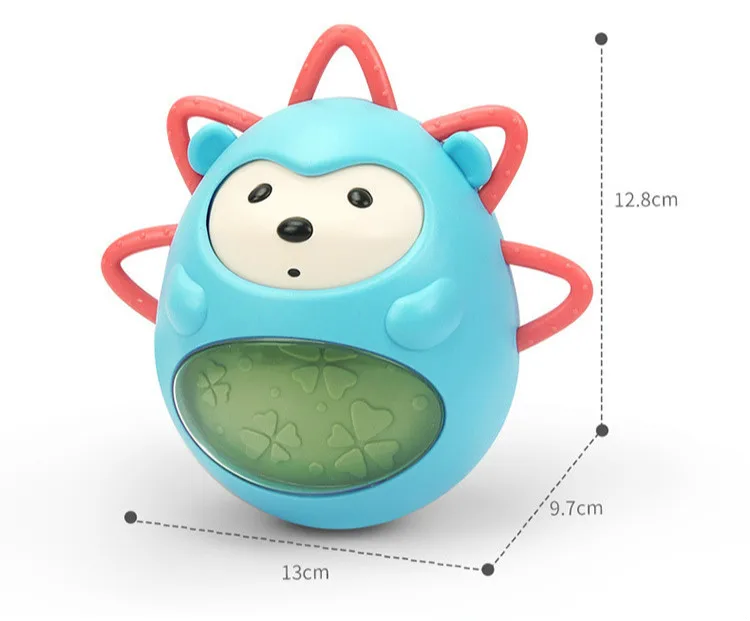 Cartoon cute hedgehog teether tumbler balance expression vocal bells comfort children senses toys funny gift  Animals