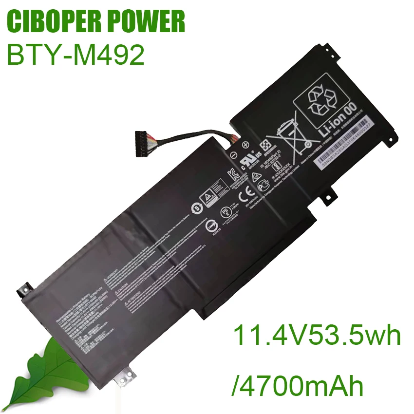 CP Laptop Battery BTY-M492 11.4V4700mAh/53.5Wh For Pulse GL66 11UDK-076 GL66-11UDK-066JP 11UEK-050XFR 11UEK-007FR GF76 GF66 GL76