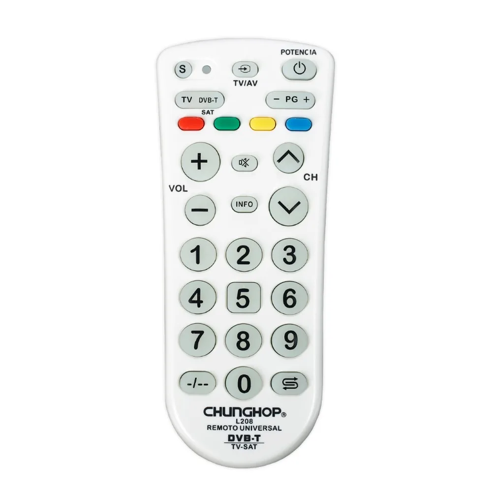 3 in 1 Universal Remote Control for TV DVB-T SAT Pperating 3 devices Controller Chunghop L208