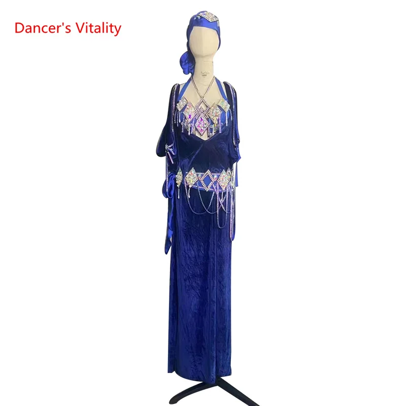 Belly Dance Competition Costumes Set for Women Bellydance Dress Senior Velvet Belly Dancing Performance Dresses Stage Cltohing