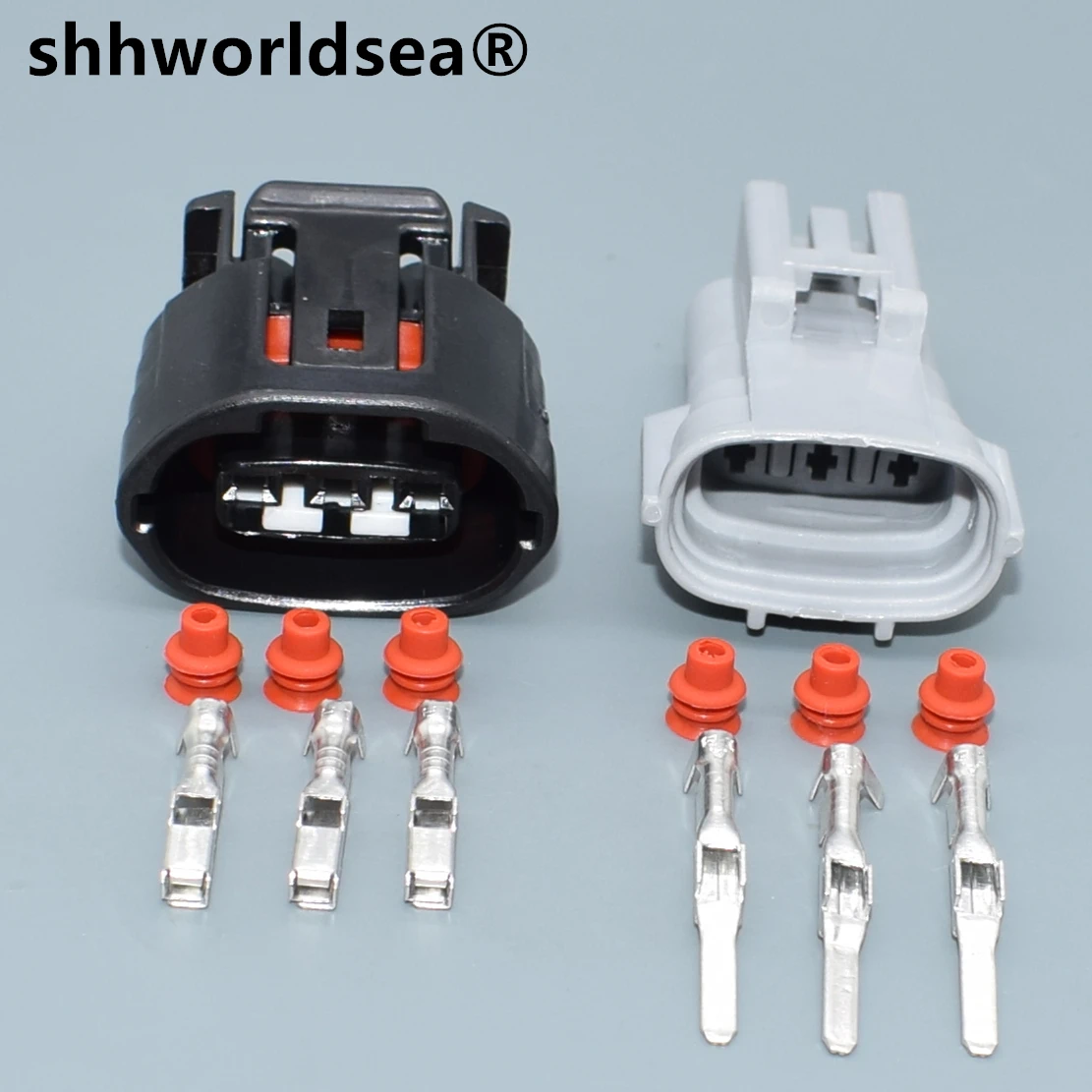 shhworldsea 3Pin  2.2mm Automotive Grey Connector ALTERNATOR LEAD REPAIR For Mitsubishi Oval Harness Plug 6188-0282 6189-0443