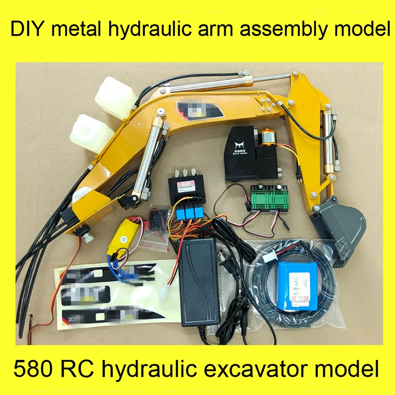 

DIY Metal Hydraulic Arm Assembly Model Accessories 580 RC Hydraulic Excavator Model Assembly Version Model Accessories