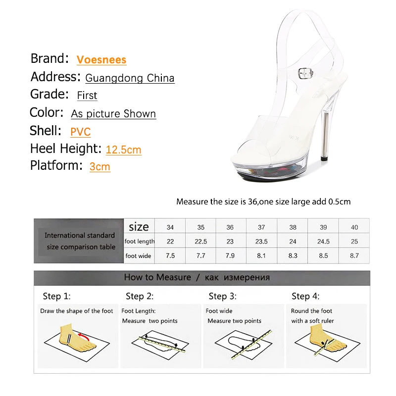 Voesnees Women\'s Shoes Sexy Crystal Glowing Sandals 2023 Summer Fashion Transparent Stiletto High Heels 13cm Model Catwalk Shoes