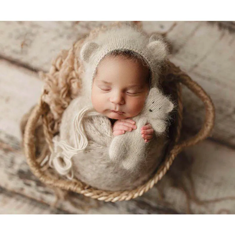 Yenidoğan sepet fotoğraf sahne, fotoğraf sahne için handwoven bebek yatağı
