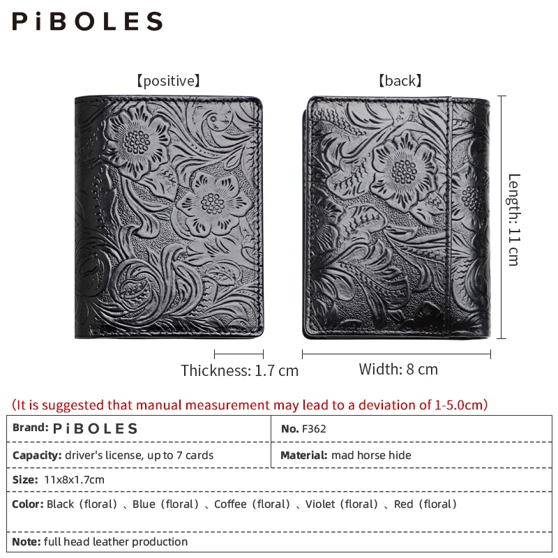 Genuine Leather Driver License Holder Handmade Car Auto Document Slot Wallet Card Holder Coin Purse For Men, Women