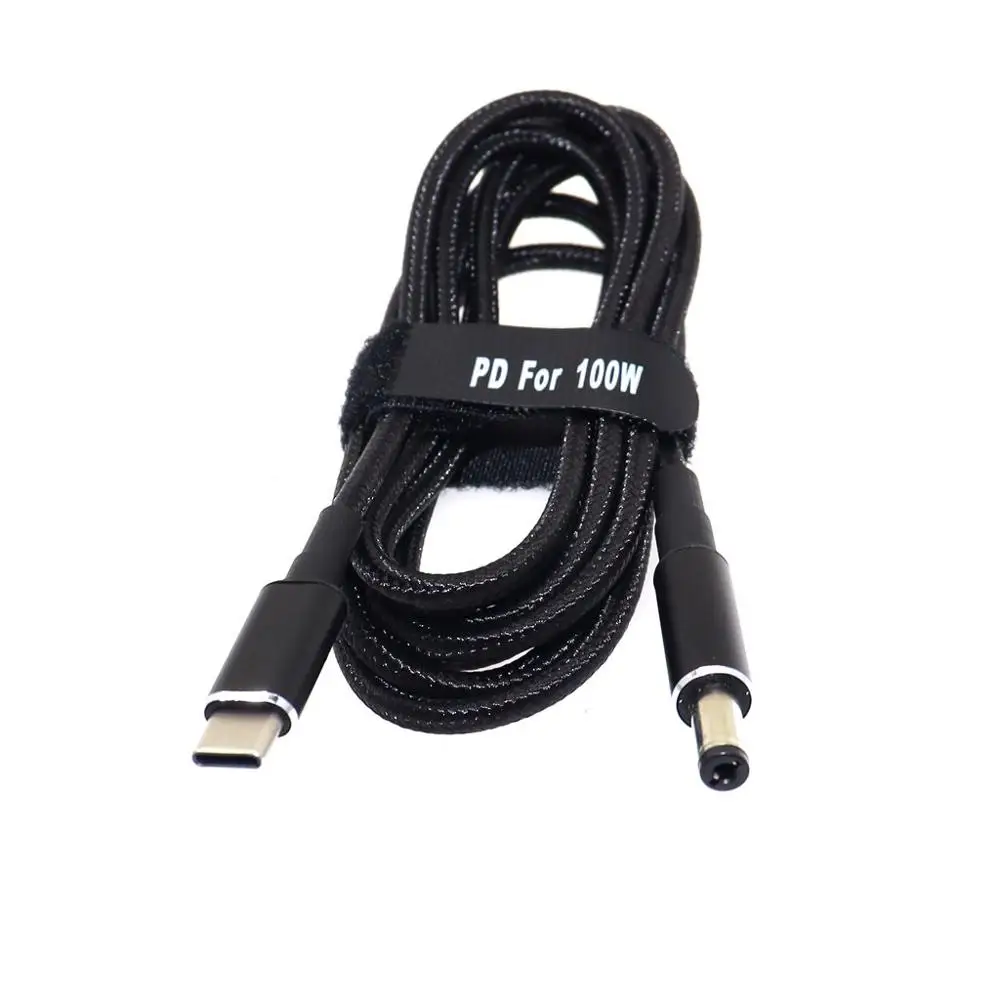 1.8m USB 3.1 typ C do DC 5.5*2.1MM PD Emulator wyzwalacz kabel do ładowania, USB-C do 5521 100W kabel 5A