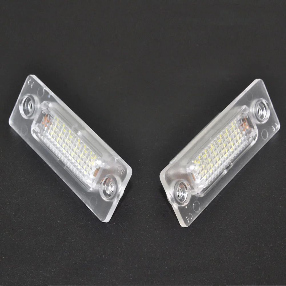 2Pc Car 18 LED Number License Plate Light Lamp No Error For VW Touran Passat Cimousint B5.5 SKODA Superb 1 3U B5 Car Accessories