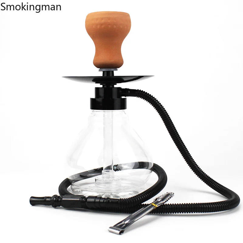 Single Plastic Pipe Hookah Plastic Shisha Ceramics Bowl Narguile Arab Cachimba Smoking Accessories Chicha Party Gift