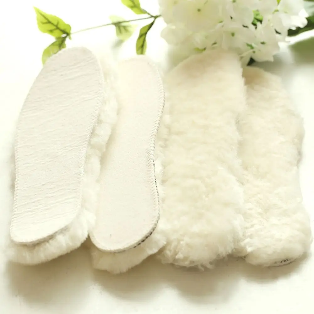 2022 New Natural Sheepskin Insoles Winter Real Fur Wool Insoles Men Women Warm Soft Thick Warm Cashmere Snow Boots