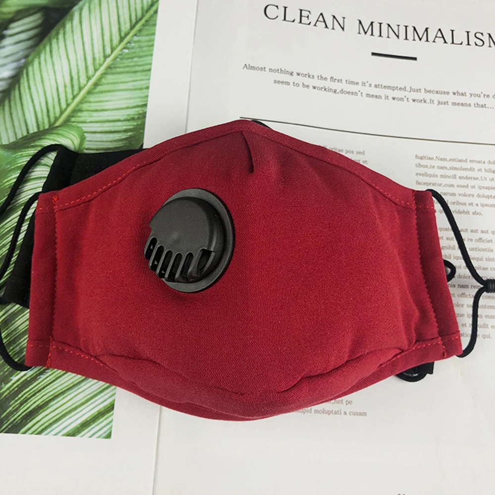 Washable Reusable Anti Air Pollution PM2.5 Cotton Face Masks Activated Carbon Filter Respirator Mouth-muffle Valve face mask