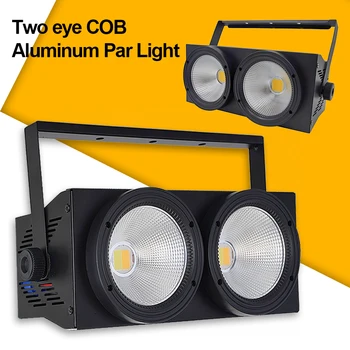 Luces LED de 2 ojos para máscara de ojos, luces COB de 200w con efecto de luz fría y cálida de dos colores para DMX512, luces de fiesta de música para DJ y discoteca