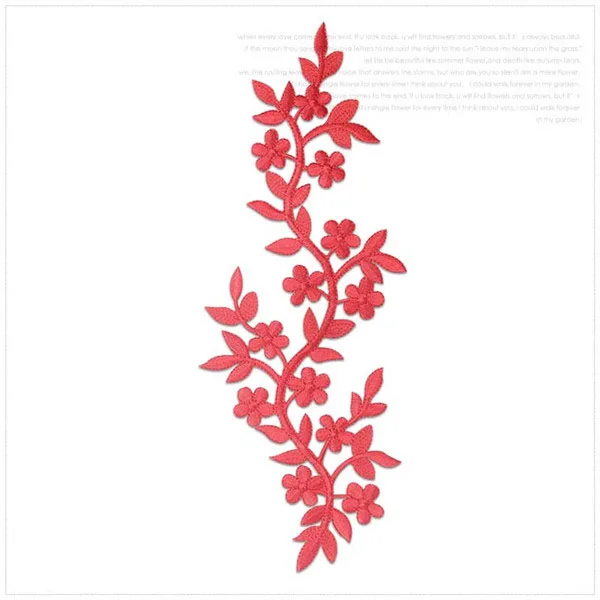 26cm Plum Blume Kostüm Patches Eisen Auf Applique für Kleidung Thermoadhesive Patches Aufkleber Auf Kleidung Gestickte Patches – Detail 9