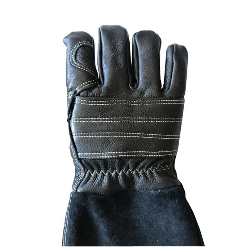 New Cowhide Firefighter Reflective Flame Retardant Protective Gloves Heat Insulation Wear-Resistant 40CM Long Rescue Work