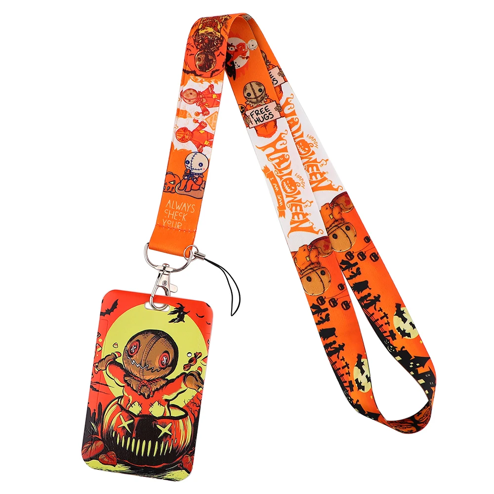 

Flyingbee X2349 Horror Ghost Movie Lanyard Card ID Holder Car KeyChain ID Card Pass Gym Phone Badge Holder Halloween Gifts