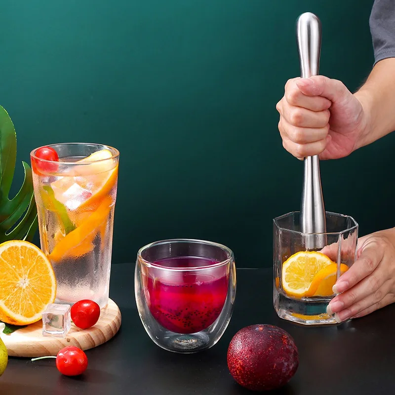 Stainless Steel Crushed Ice Hammer Multifunctional Popsicle Sticks Cocktail Swizzle Stick Fruit Muddle Pestle Barware Bar Tools