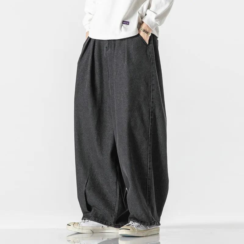 Spring Autumn Trousers Casual Baggy Denim Harem Joggers Pants Sweatpants Streetwear Men