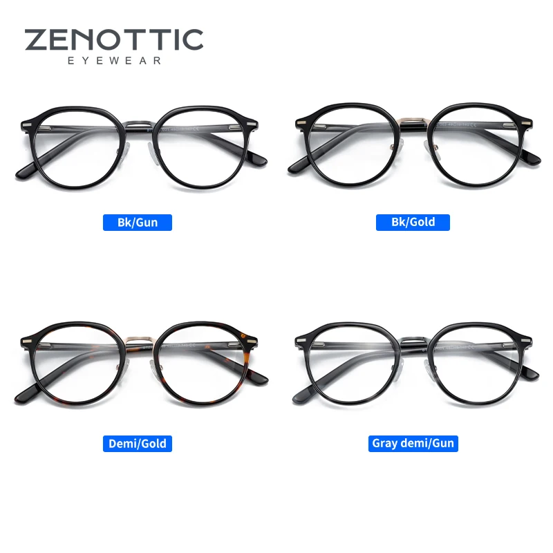 ZENOTTIC Vintage Retro Acetate Tortoiseshell Round Mens Eye Glass Frames for Women Optical Prescription Eyeglasses