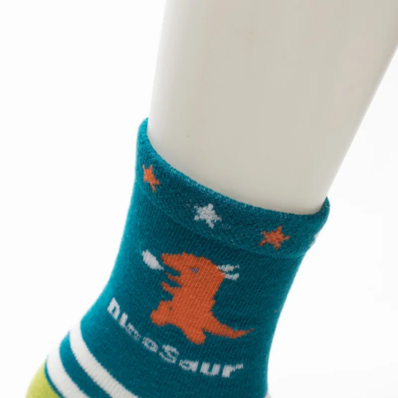 Chaussettes en coton pour enfants, motif de dinosaure de dessin animé mignon, chaussettes pour garçons et filles, printemps et automne, 2 à 12 ans,