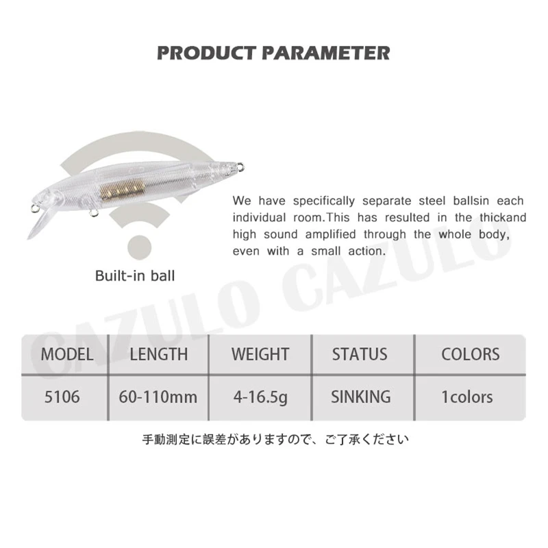 New Fishing Accessories Lure Sinking Minnow Isca Artificial Diy Blank Unpainted Lures Weights 4-16.5g Pesca Wobblers Embryo Body