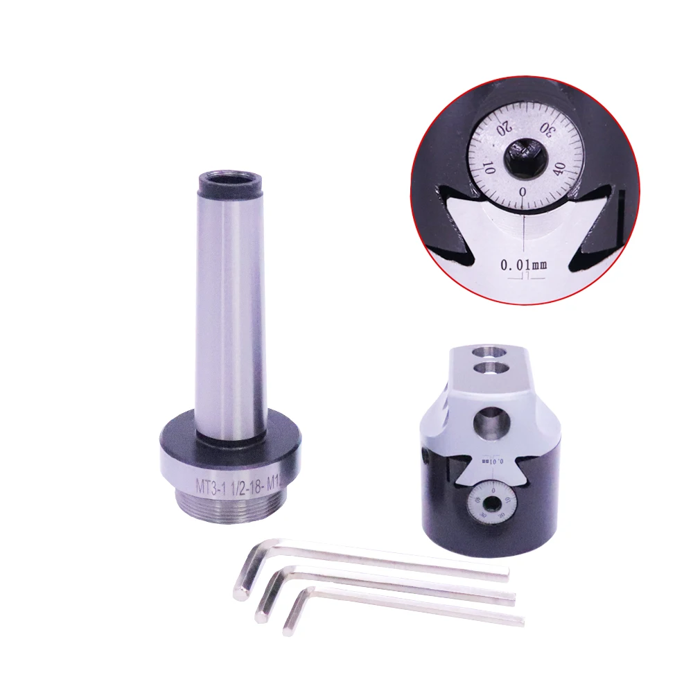 50MM MT3-M12 Universal Usage F1-12mm Boring Head With Morse Taper Shank Tool Kit Set For Lathe Milling