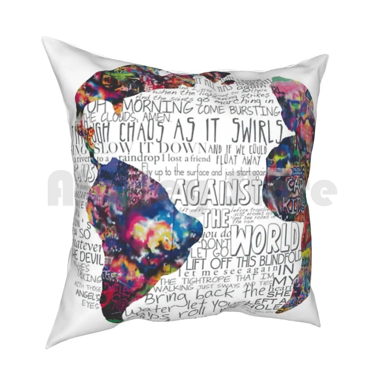 Us Against The World Pillow Case Printed Home Soft Throw Pillow Chris Graffiti Mylo Xyloto Us Against The World Mx Era