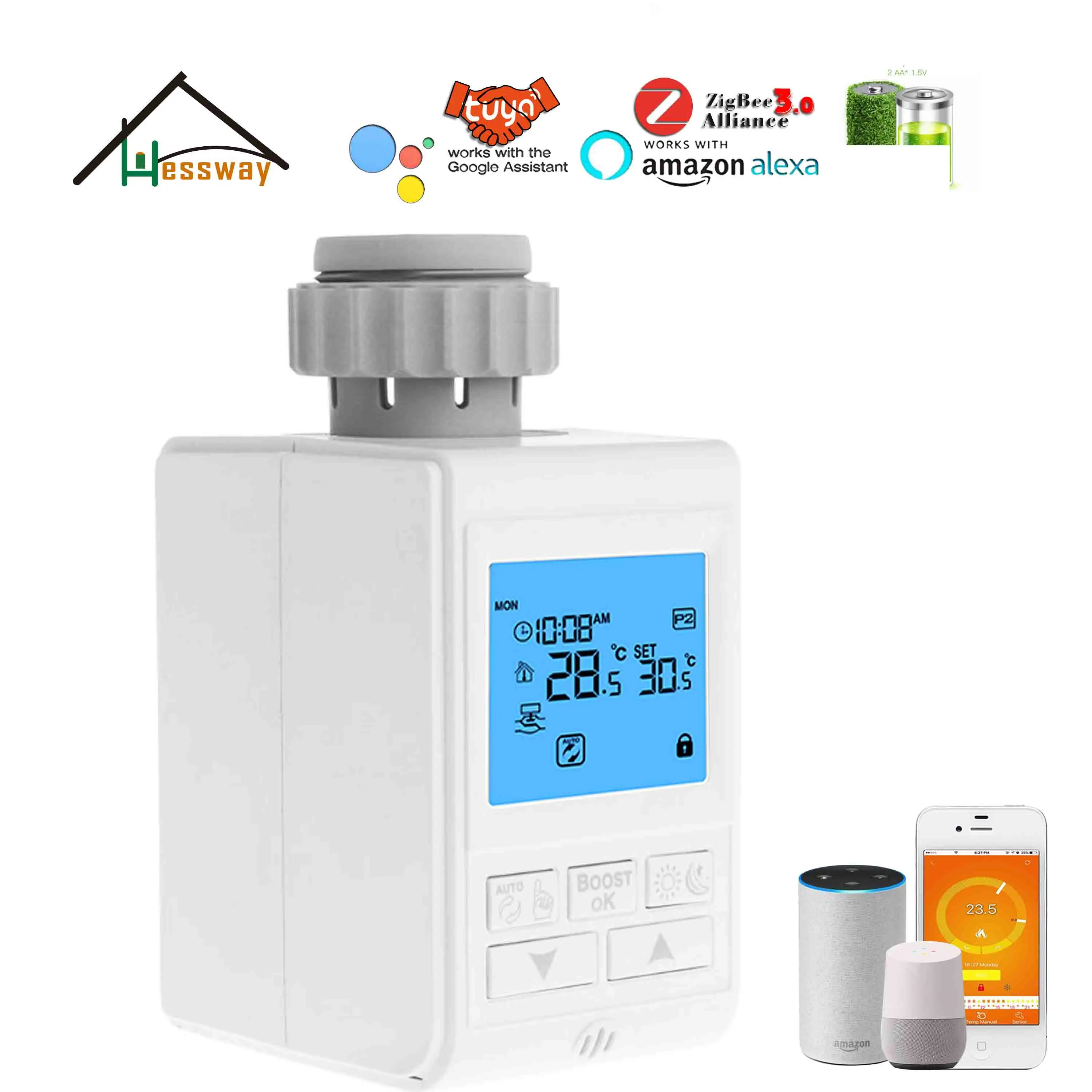 HESSWAY termostatik radyatör vanası kablosuz ağ geçidi TUYA Zigbee termostat IEEE 802.15.4,2.4GHz 868MHz 915MHz