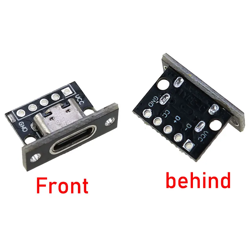 YuXi 1Set Type-C 5Pin Female Double-sided Positive/Negative Test Board USB3.1 With PCB Board Connector Data Charging Port