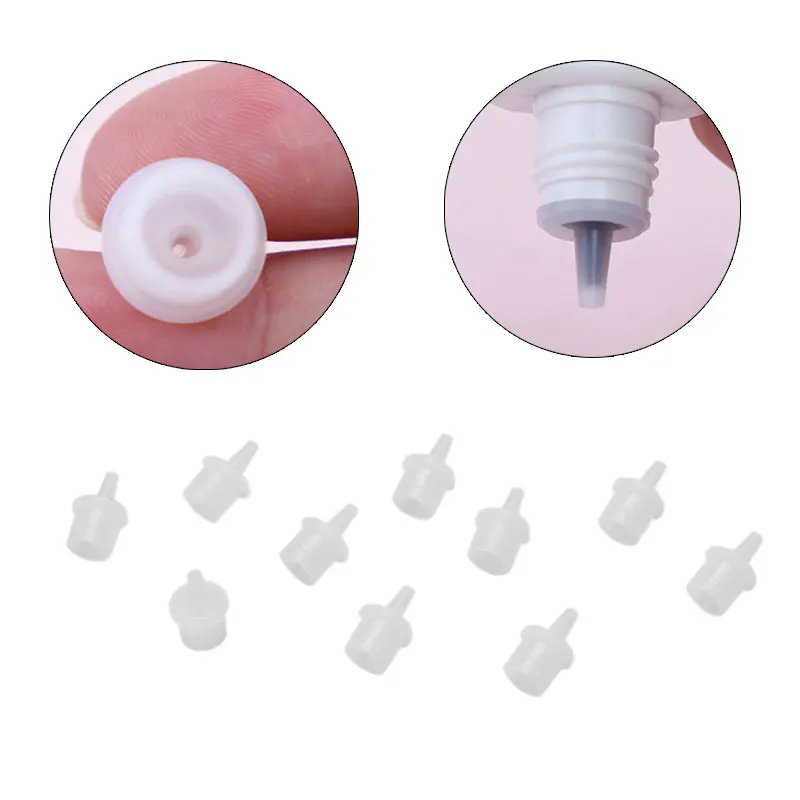 50/100pcs Eyelash Glue Bottle Plug Blocking Needle for Eyelash Extensions Glue Mouth Head Anti-blocking Makeup Tool