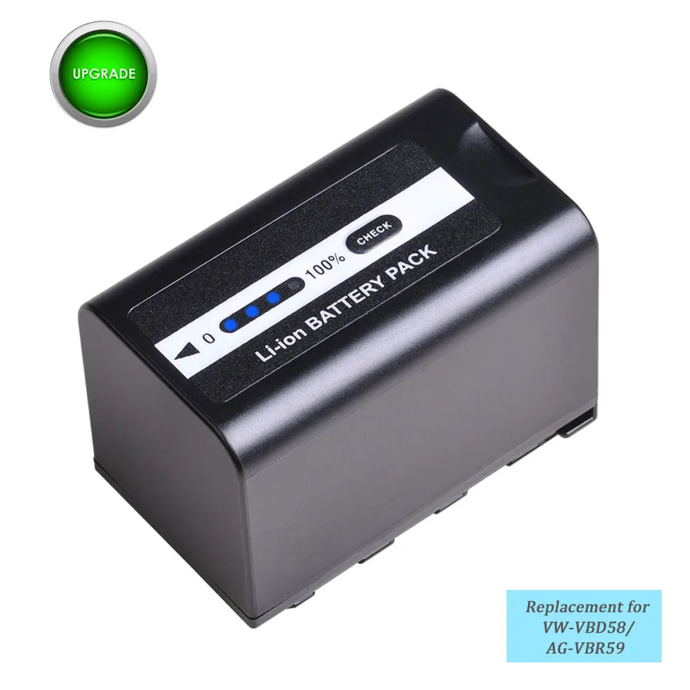 5600mAh VW-VBD58 VBD29 VBD55 VBD78 AG-VBR59 Battery with LED Power Indicators for Panasonic HC-X1500 HPX265MC PX270 PX285MC